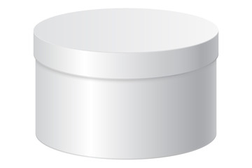 Round gift box. White blank package