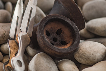 New Glass Hookah with beautiful backlight in the cafe