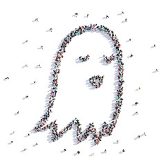 A lot of people form ghost, children's drawing