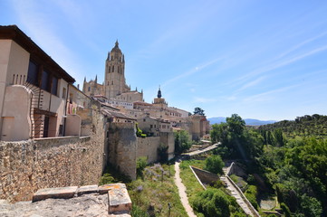 Beautiful Privileged Views of the Cathedral and the Central Buildings of Segovia. Architecture...