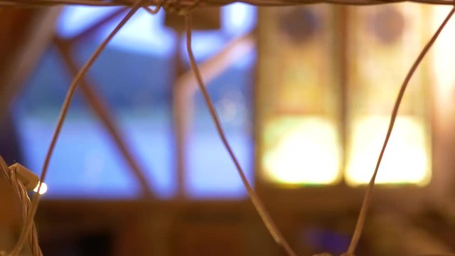 Barbed wire with bokha led lighting