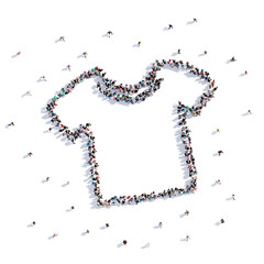 A lot of people form T-shirt, children's drawing