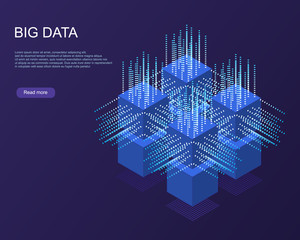 Digital Technology Web Banner. Big data
