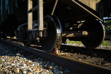 railroad cars loaded with coal, the train transports coal. loading of wagons with coal. night views.