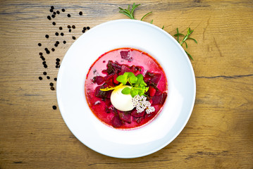 Borscht - traditional russian and ukranian beetroot soup