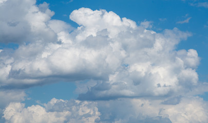 Clouds float in the sky
