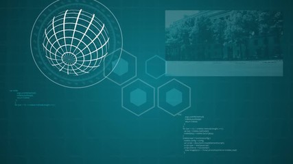 4K HUD Computer Graphic Looping Monitor / Surveillance Animation