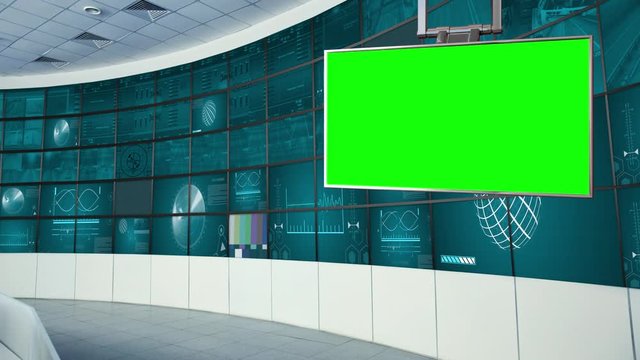 Mission Control 4K Virtual Studio Set News / Green Screen Background