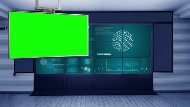 Mission Control 4K Virtual Studio Set News / Green Screen Background