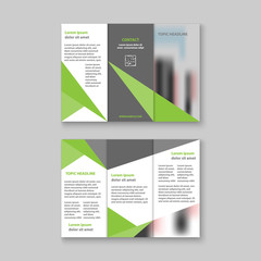 Tri-fold business brochure template design, vector illustration