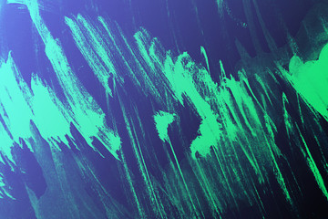colorful green and blue paint background texture with grunge brush strokes - 214127245