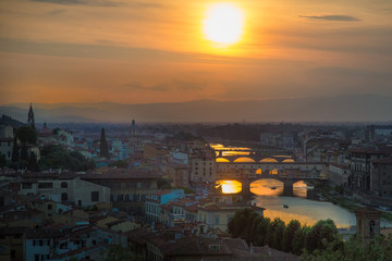 Naklejka premium Sunset, Florence