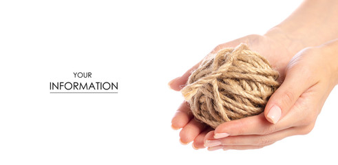 Tangle of rope in hand pattern on white background isolation