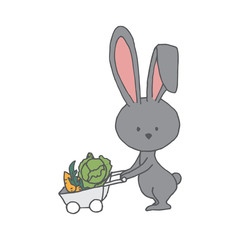 Bunnys life cartoon illustration. Hand draving illustration. 