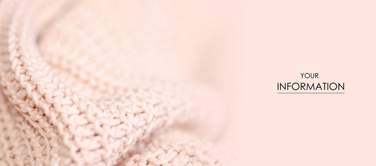 Beige knitted sweater texture fabric textile macro pattern blur background