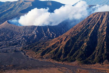 Сrater of the active volcano Bromo. Indonesia. The island of Java.