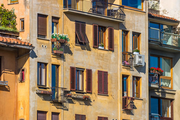 Fototapeta na wymiar Colorful old buildings in Florence, Italy. Old town