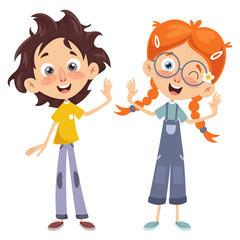 Vector Illustration Of Cartoon Characters