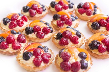 Cake with blackberries,Raspberry and peach