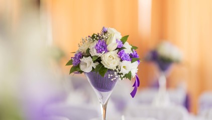 wedding table bouquet of flowers