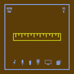Ruler line vector icon