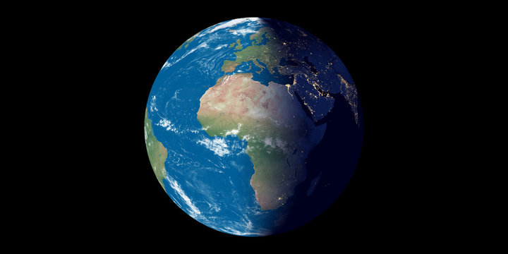 Planet Eath Black Background