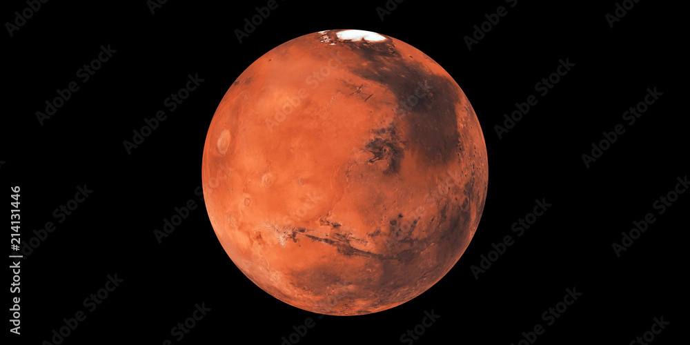 Wall mural Mars planet red black