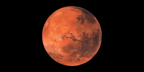 Foto op Canvas Mars red planet black background © Martin