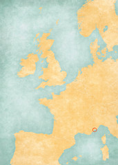 Map of Western Europe - Monaco