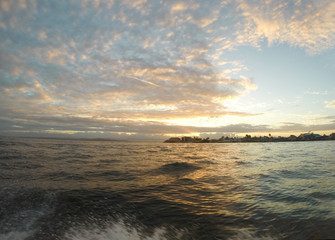 Beautiful sunset at Almirante, Bocas del Toro, Panama