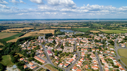 Vue aérienne du village de Saint Viaud en Loire Atlantique