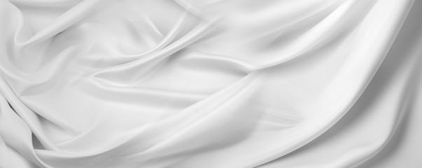 Fototapeta na wymiar White rippled silk fabric