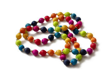 Necklace of colored beads