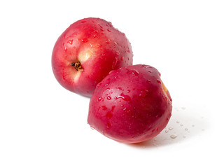 Nectarines with water drops