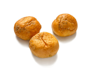Three fresh garlic buns