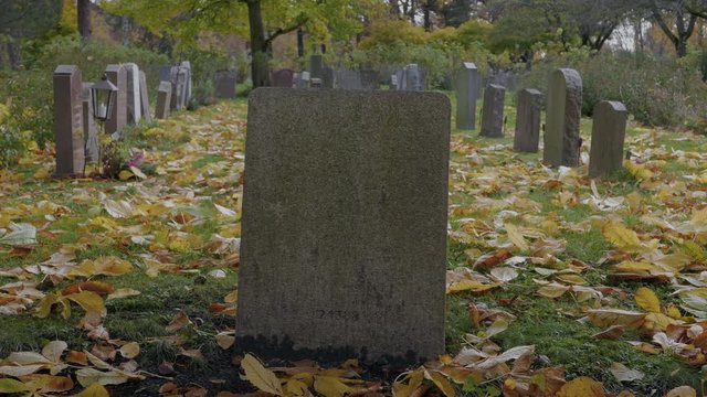 Blank tombstone at cemetery