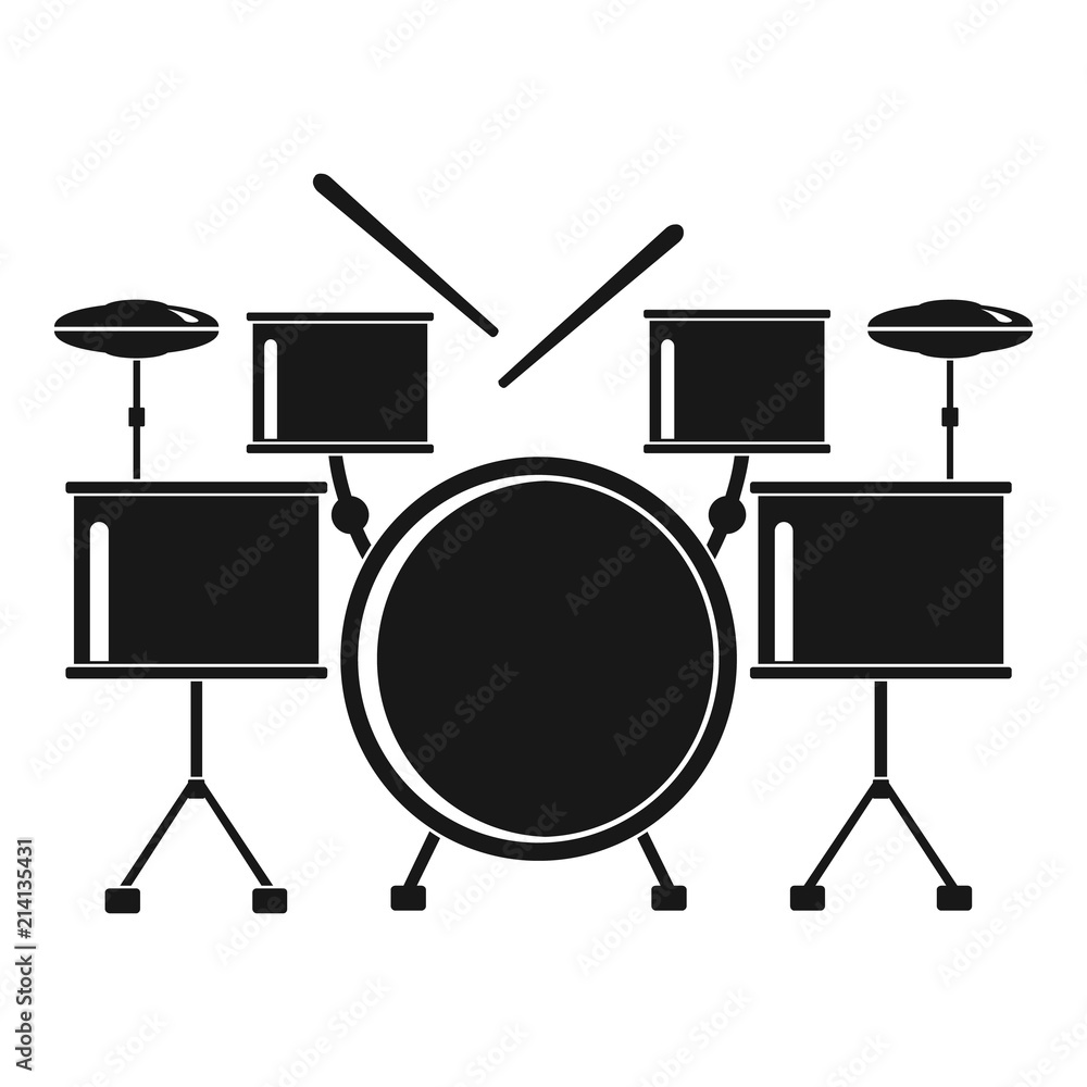 Poster drums set icon. simple illustration of drums set vector icon for web design isolated on white backgr