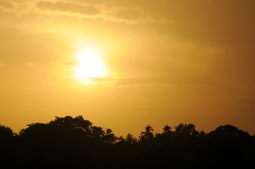 Fototapeta na wymiar Beautiful orange yellow Sunset