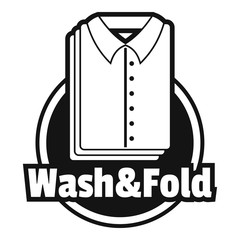 Laundry shirt wash and fold logo. Simple illustration of laundry shirt wash and fold vector logo for web design isolated on white background