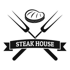 Steak bbq house logo. Simple illustration of steak bbq house vector logo for web design isolated on white background