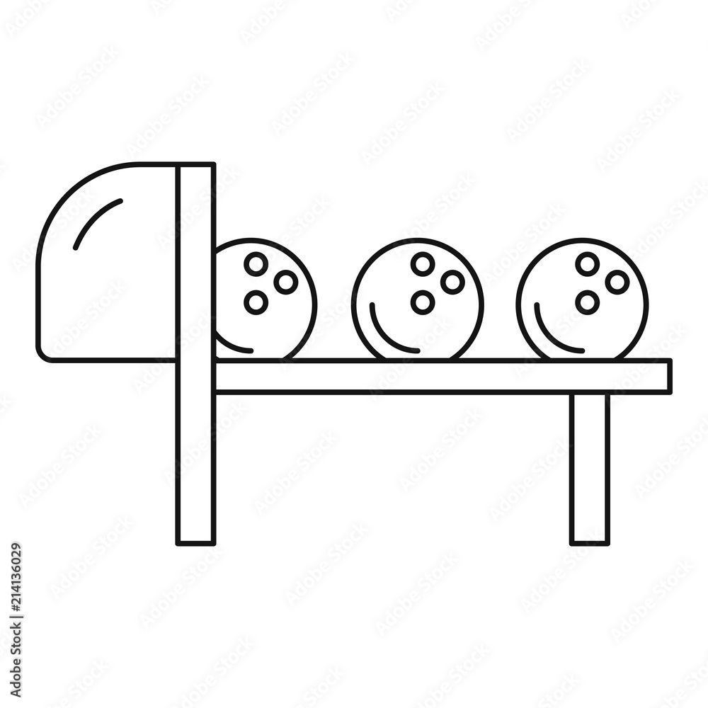 Poster bowling balls icon. outline bowling balls vector icon for web design isolated on white background