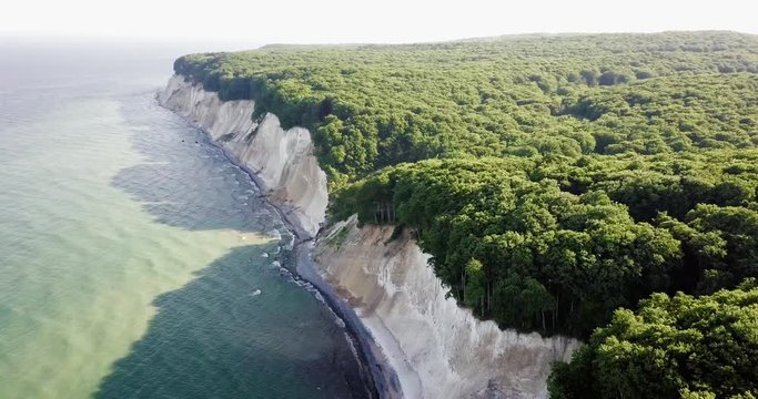 Beautiful wooded chalk cliff in northern Germany.