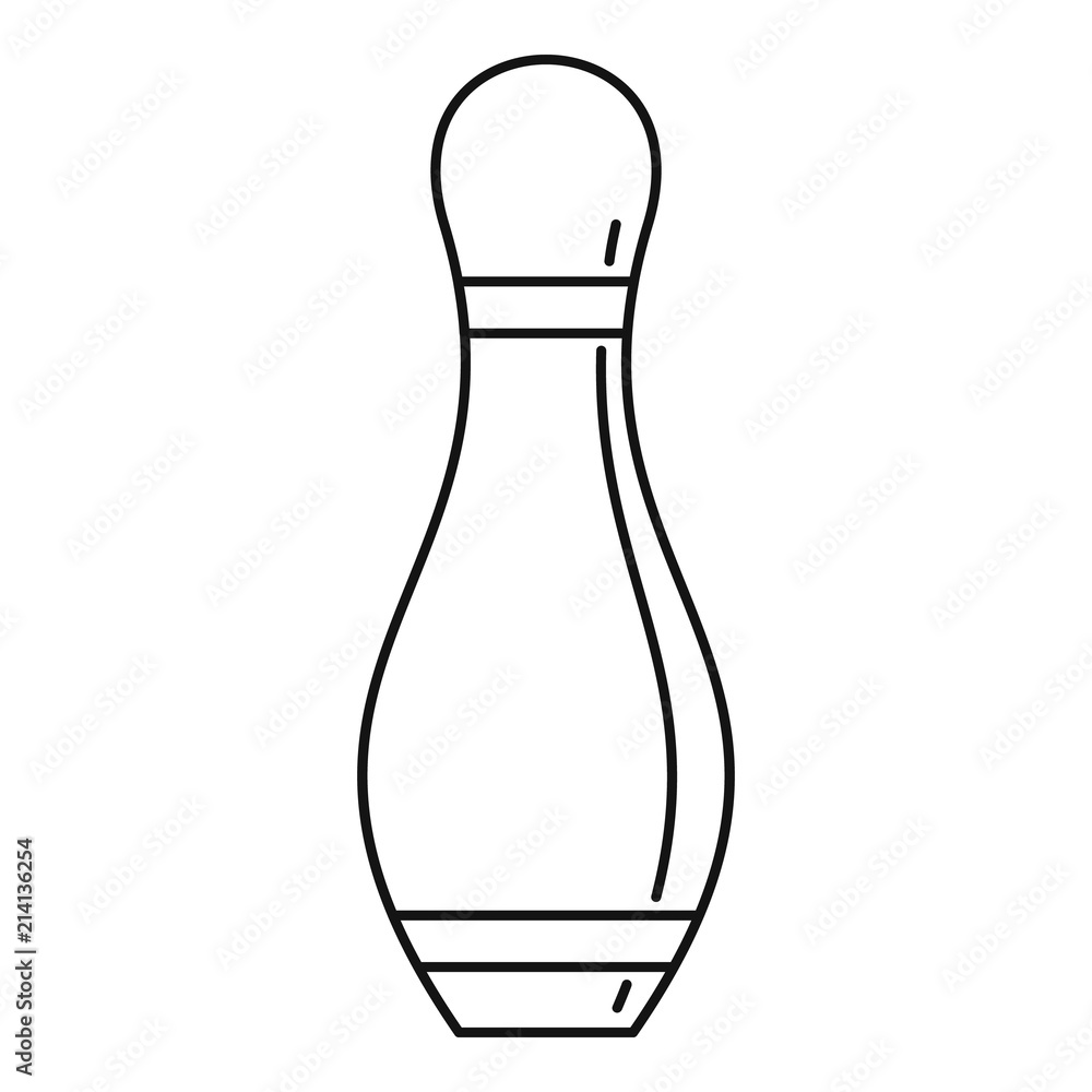 Poster bowling pin icon. outline bowling pin vector icon for web design isolated on white background