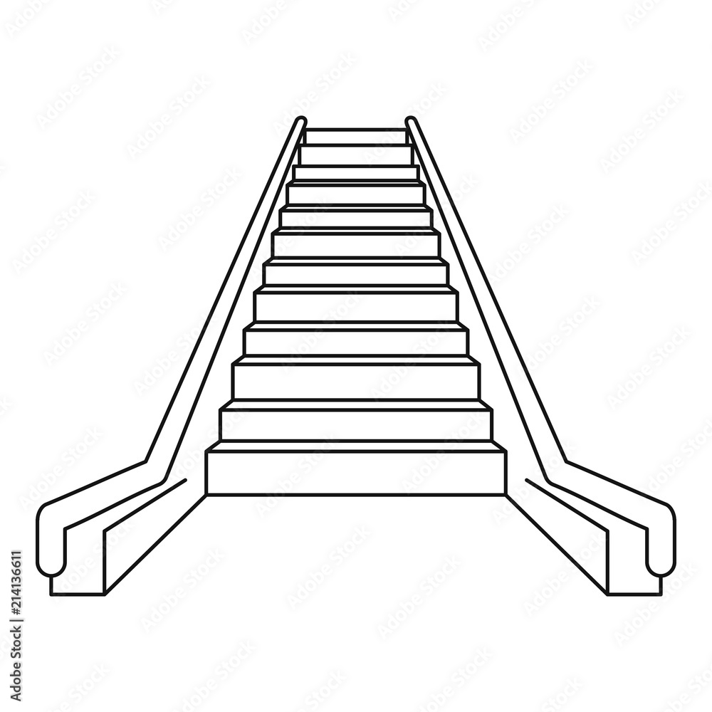 Aufkleber escalator icon. outline escalator vector icon for web design isolated on white background