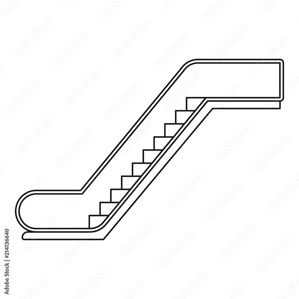 Poster glass escalator icon. outline glass escalator vector icon for web design isolated on white backgroun