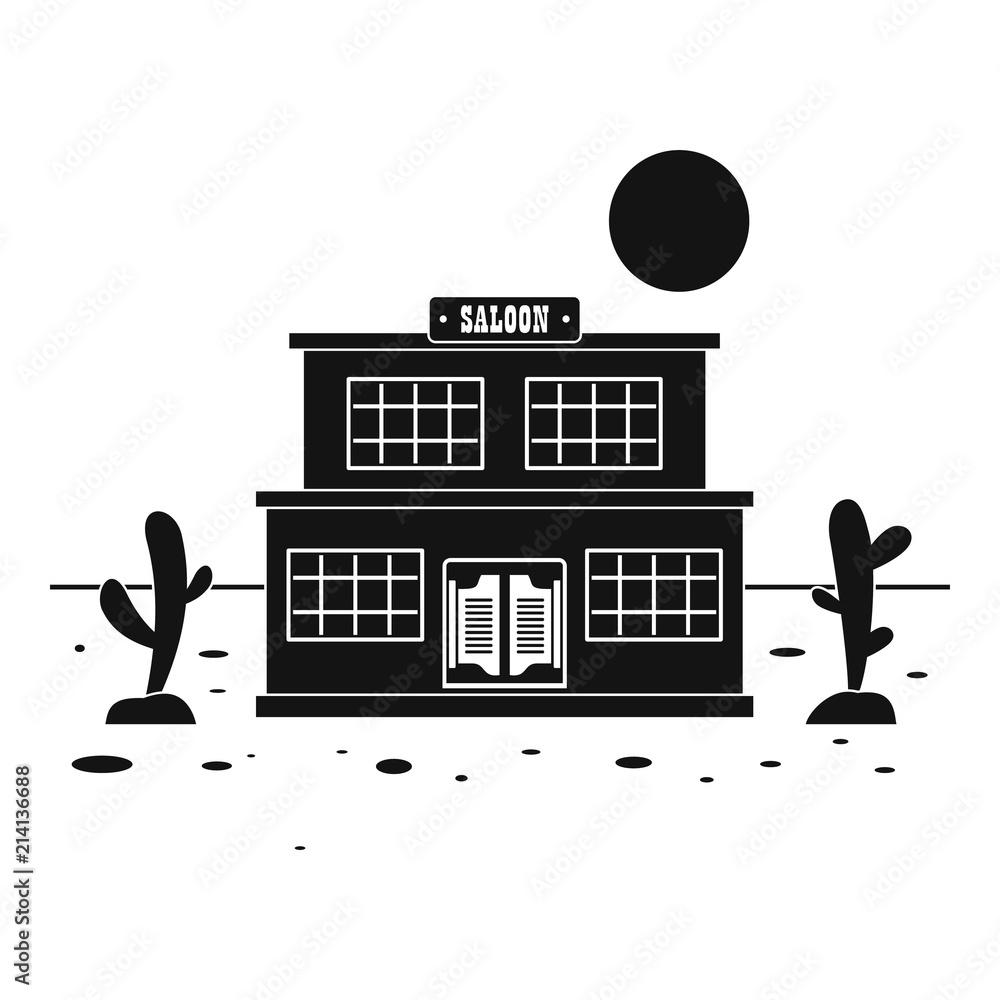 Poster desert saloon icon. simple illustration of desert saloon vector icon for web design isolated on whit