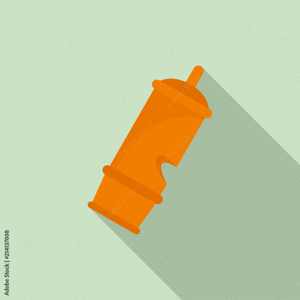 Poster retro whistle icon. flat illustration of retro whistle vector icon for web design