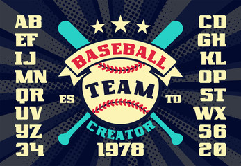 Baseball vintage team creator