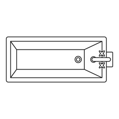 Top view bathtube icon. Outline top view bathtube vector icon for web design isolated on white background