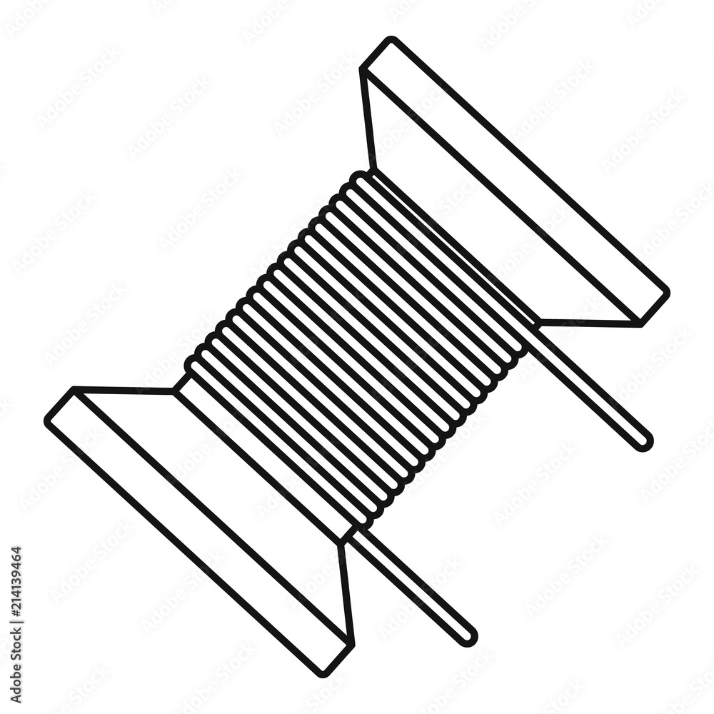 Poster magnetic spring coil icon. outline magnetic spring coil vector icon for web design isolated on white